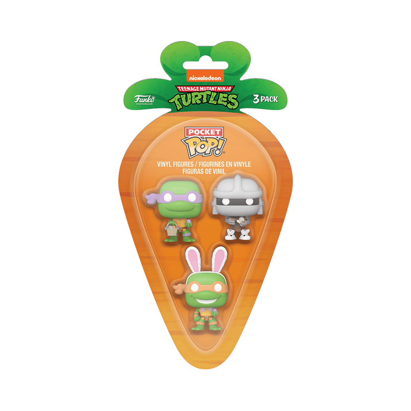 ¡Pop de bolsillo! Paquete de 3 figuras de Pascua de las Tortugas Ninja Adolescentes Mutantes