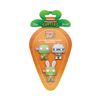 ¡Pop de bolsillo! Paquete de 3 figuras de Pascua de las Tortugas Ninja Adolescentes Mutantes