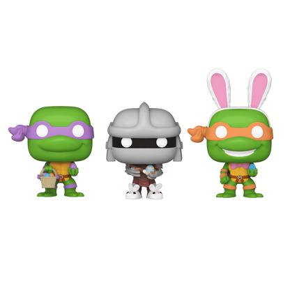 ¡Pop de bolsillo! Paquete de 3 figuras de Pascua de las Tortugas Ninja Adolescentes Mutantes
