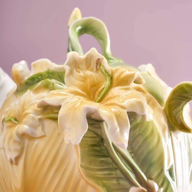 Bule de chá com estampado de flores, 850 ml, 23 x 14 x 16 cm