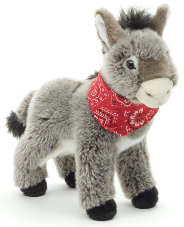 Burro con bufanda, de pie - peluche