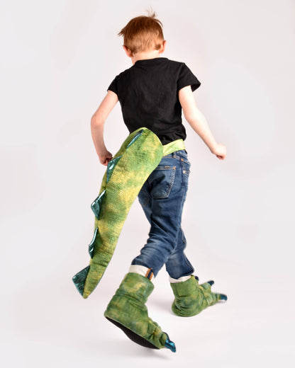 Ensemble dinosaure chaussons + queue taille UE 30-34