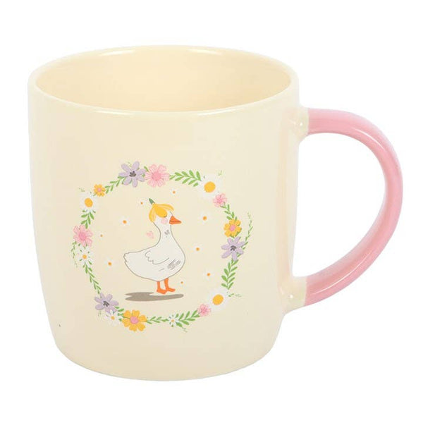 Tazza con motivo floreale a forma di anatra
