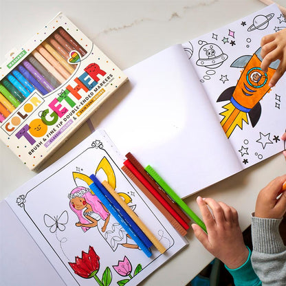 Set of 18 Multicolored Felt-Tip Pens