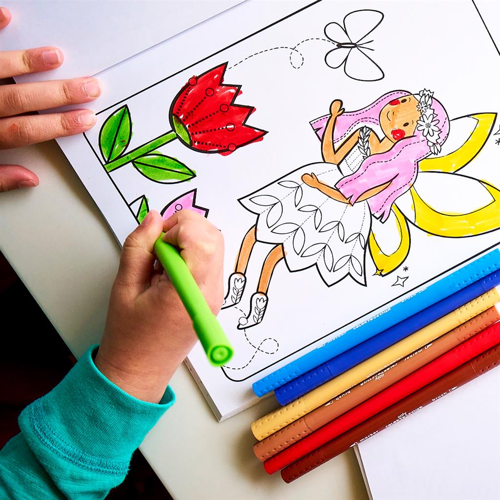 Set of 18 Multicolored Felt-Tip Pens