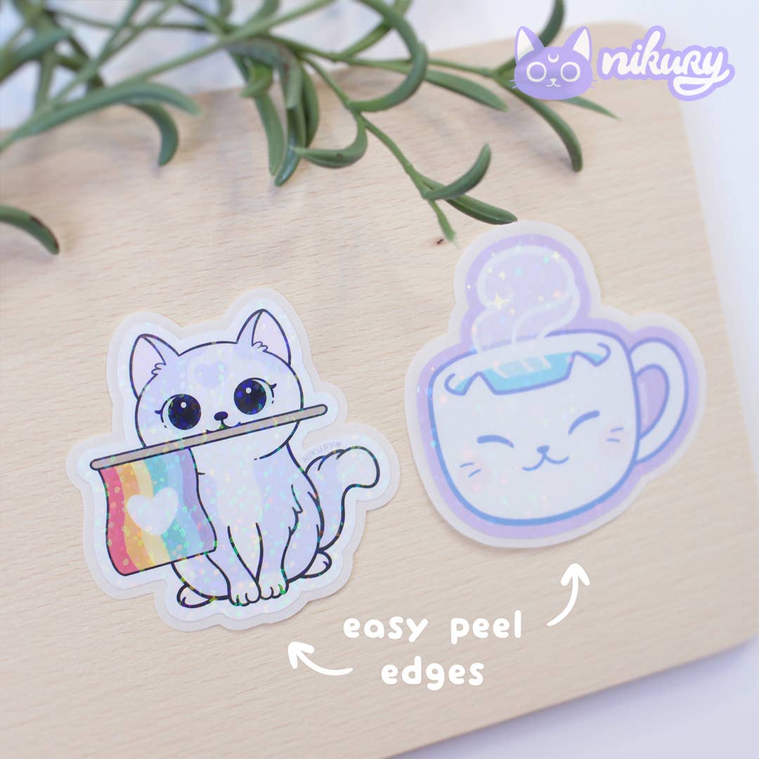 Purride Cat Glitter Stickers