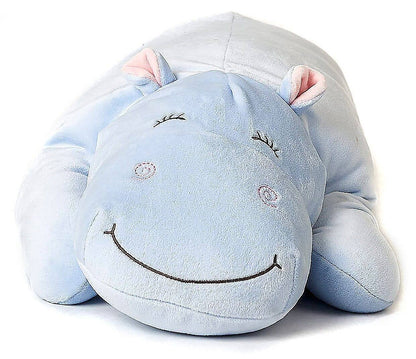 Cushion - light blue hippopotamus - ultra soft - cuddly toy/plush