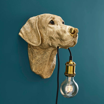 Labrador "Lucky" Gold Wall Sconce