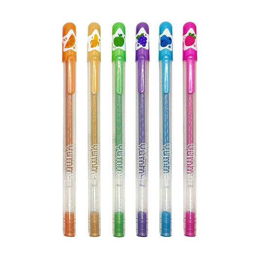 Set de 6 Stylos Gel métalliques et parfumés