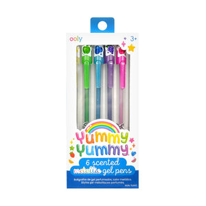 Set de 6 Stylos Gel métalliques et parfumés
