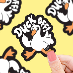 「あっちへ行け」アヒルステッカー
