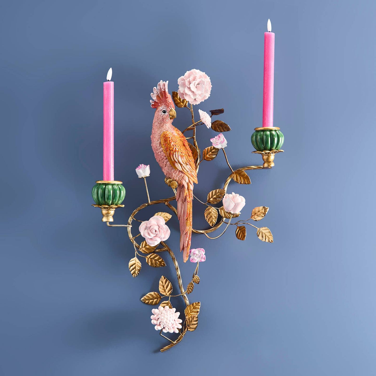 Chandelier Perroquet Orange/Or 39,5 x 12 x 59 cm