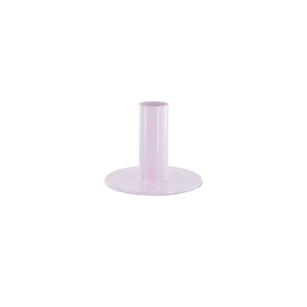 Candelabro básico de metal color lila de 8 x 8 x 6,5 cm