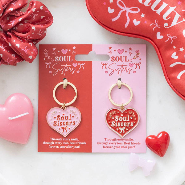 Paire de porte-clés cœur d'amour pour sœurs de cœur