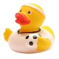 Pato branco a jogar futebol