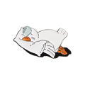 Pin de pato blanco durmiendo