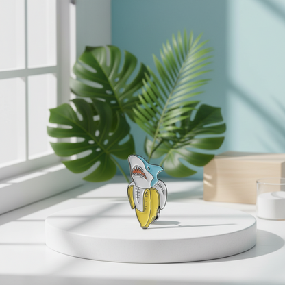 Pin de tiburón plátano