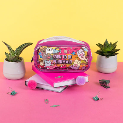 Trousse scolaire – PVC – chat sirène
