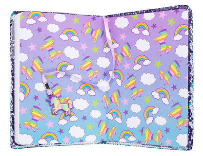 Carnet à sequins – arc-en-ciel licorne