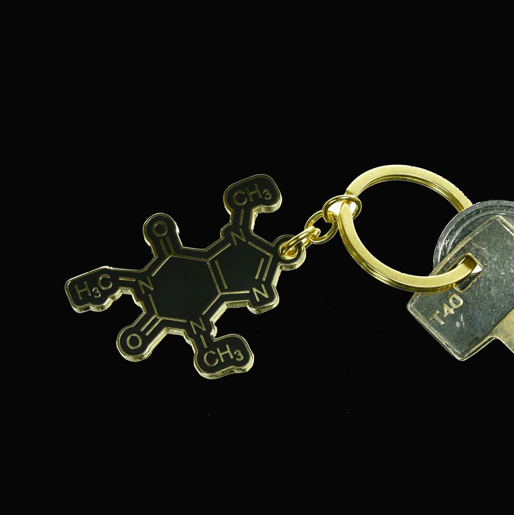 Sleutelhanger met koffiemolecuul