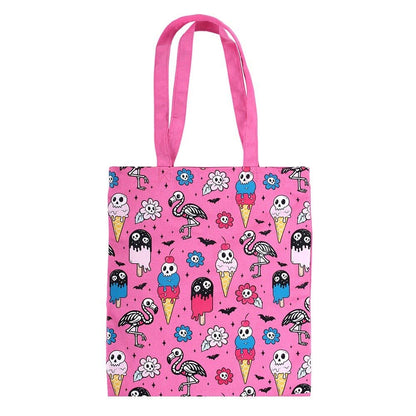 Tote bag gothique imprimé « Pink Dead Hot Days »