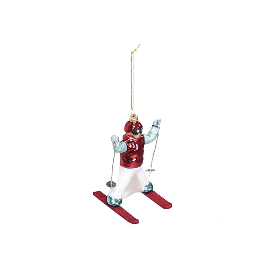 Bola navideña de esquiadores