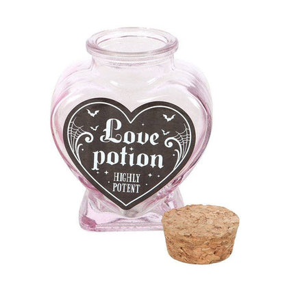 Bouteille décorative en verre en forme de cœur Love Potion