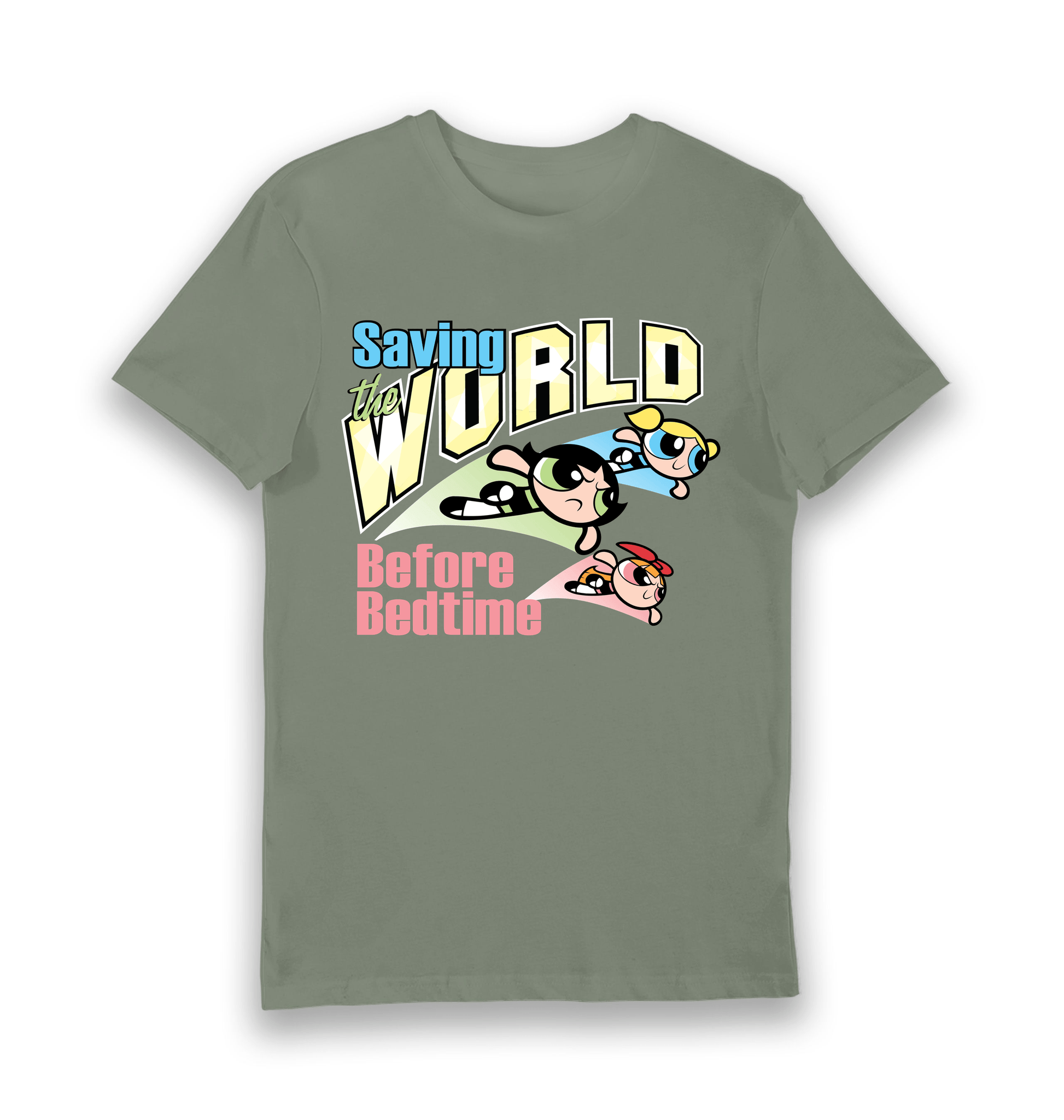 T-shirt adulte Powerpuff Girls Saving The World Before Bedtime