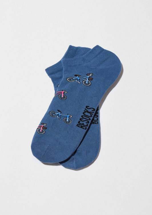 BeBicycle Bleu - Socquettes 100 % coton biologique