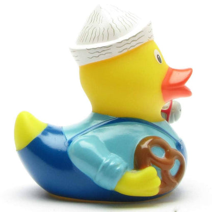 Pato, niño, caballo, palo