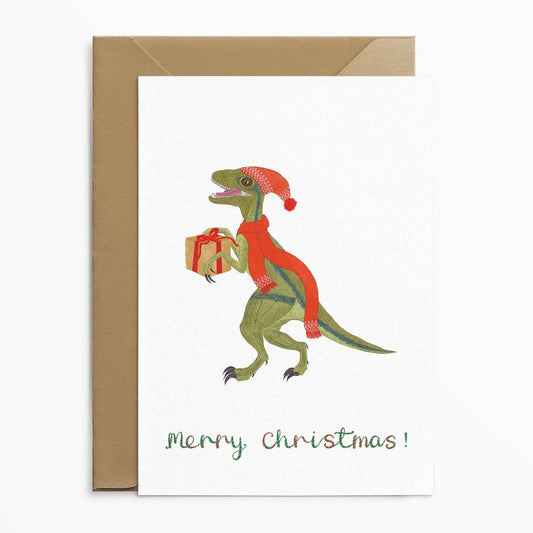 Cartão de Natal Velociraptor