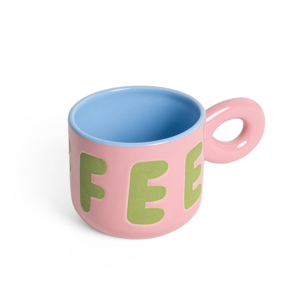 Taza de café rosa