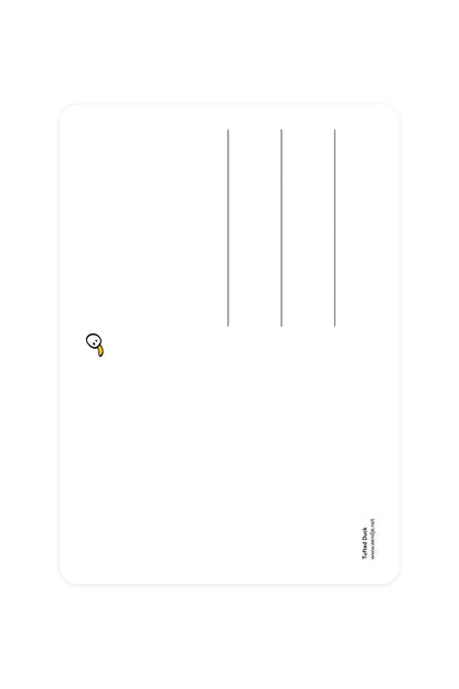 Carte postale avec canard tufté - Lucky Ducky