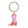 Portachiavi con stivale da cowboy rosa