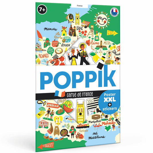 Educatieve stickerposter van Frankrijk