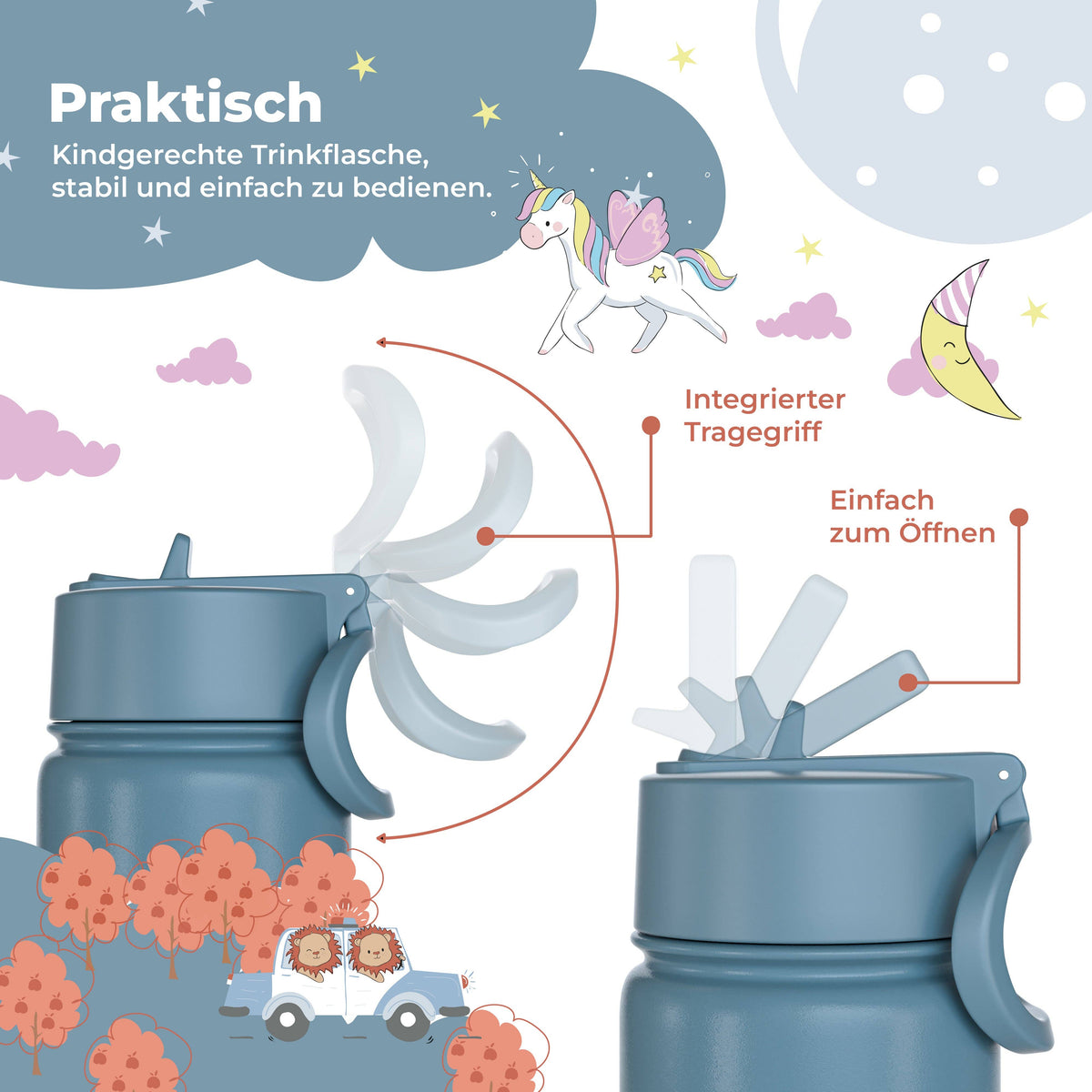 Thermo Kinder Trinkflasche Edelstahl - Feuerwehr
