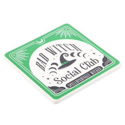 Juego de taza y posavasos del Club Social de la Bruja Mala
