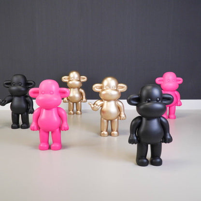 Ornament - Apenbeeldje 'De Legende' - Polyresin - Goud - 33x21x50cm