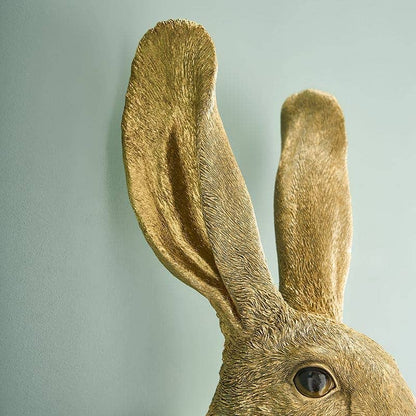 Applique murale Hasi, résine polyuréthane dorée, 22 x 19 x 46 cm