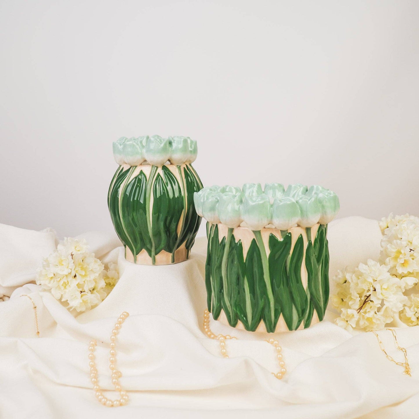 Vase Tulipes - Menthe/Vert