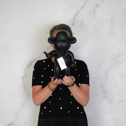 Ornament - Hanging Loose Monkey Figurine 'The Legend' - Polyresin - Black - 20.5x13.5x35cm