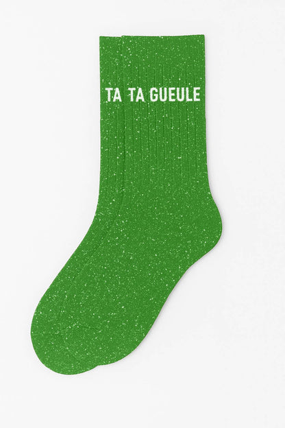 Chaussettes à Paillettes Ta Gueule Vert Matcha