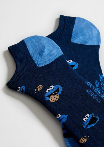 BeSesameStreet Cookie Monster - Chaussettes Cheville en Coton Bio