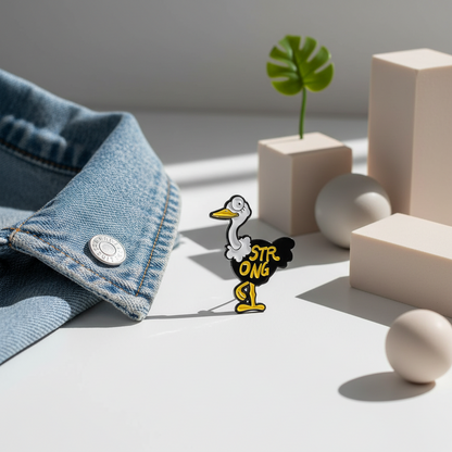 "Strong" Ostrich Pin