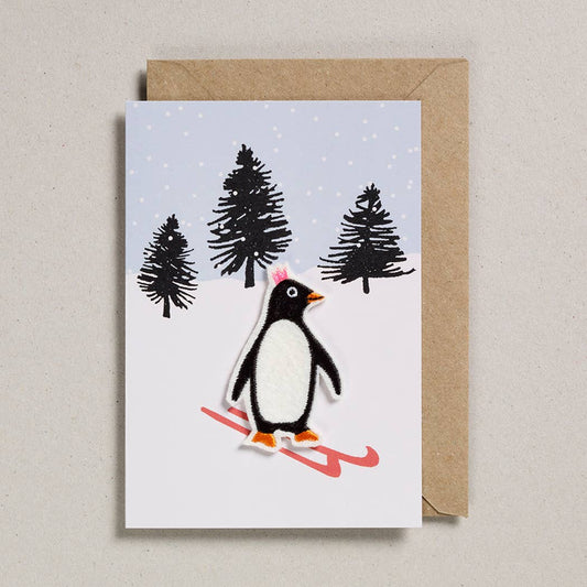 Carte Pingouin sur skis
