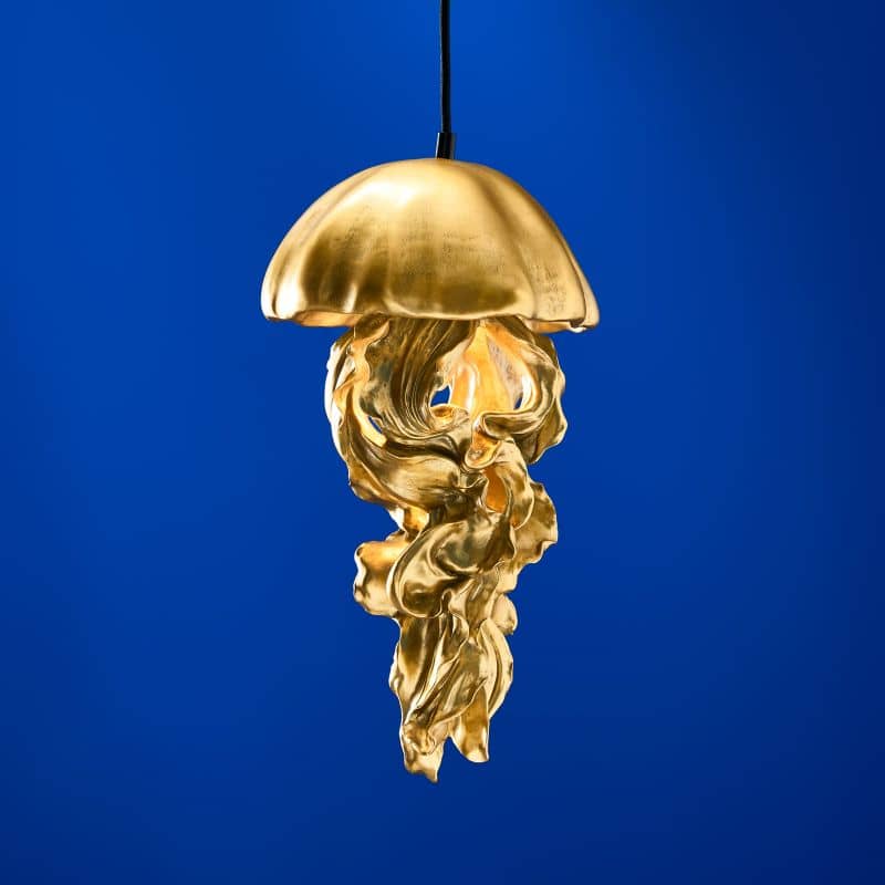 Ava ceiling light, gold, 22.5 x 21.5 x 42 cm