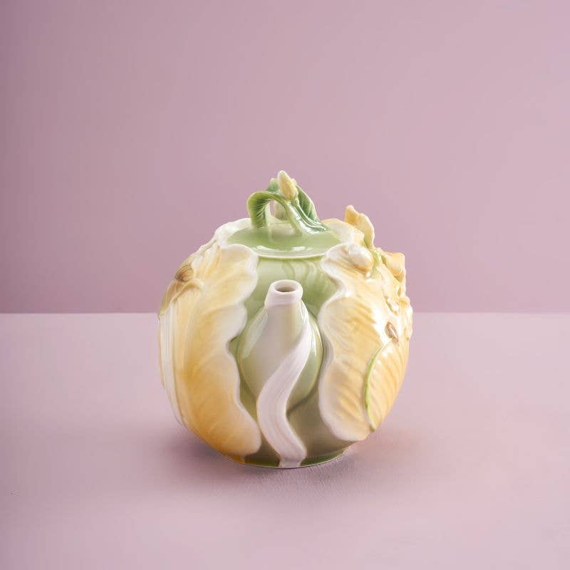 Bule de chá com estampado de flores, 850 ml, 23 x 14 x 16 cm