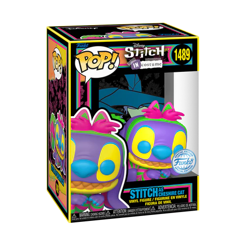 Pop! Stitch en Chat du Cheshire (Black Light)