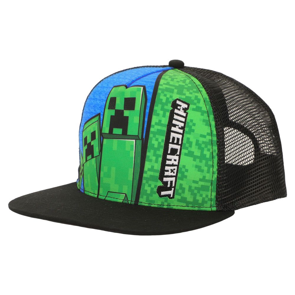 Casquette Trucker enfant Minecraft Creeper brodée