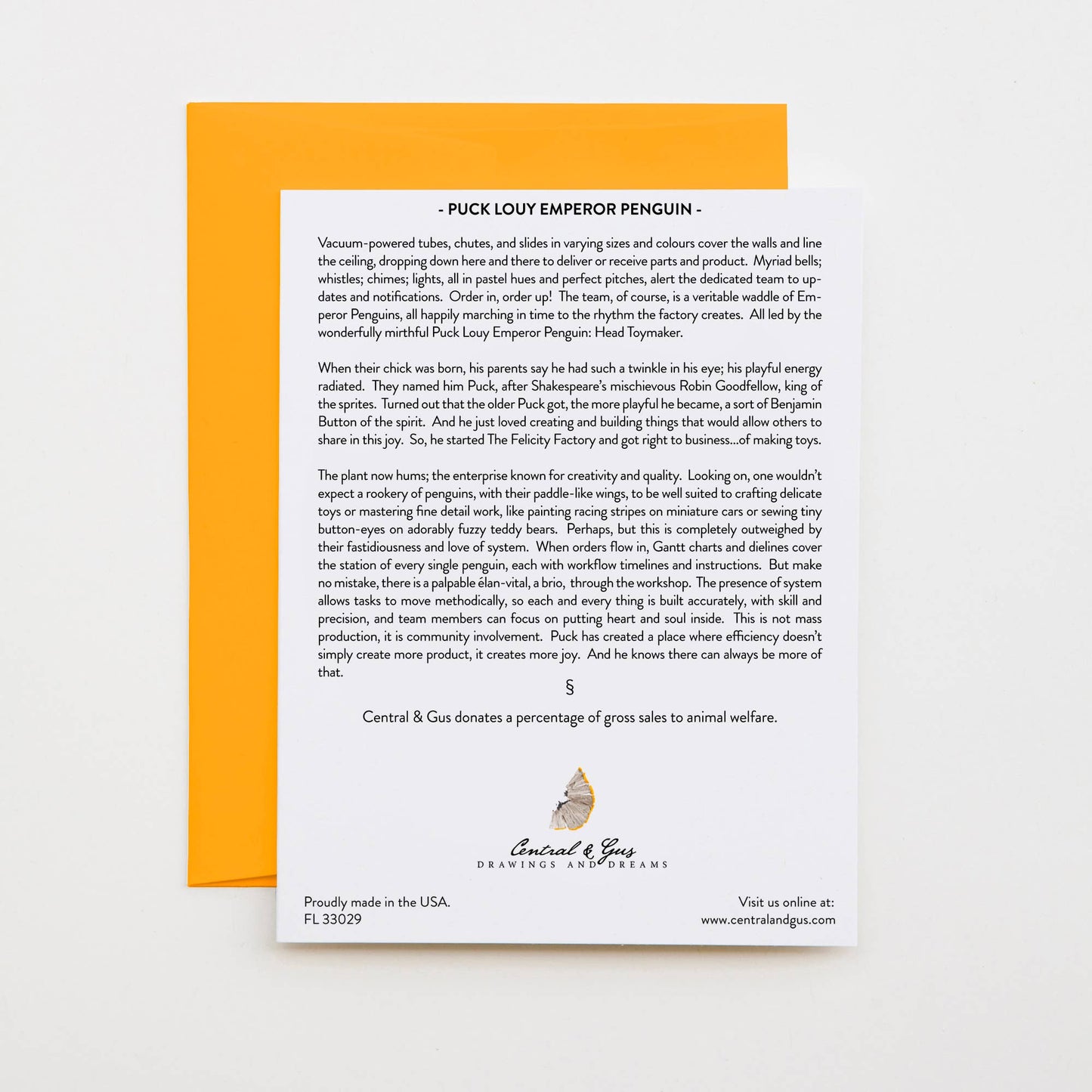 Carte de note Puck Louy Pingouin Empereur (& Gaucho)